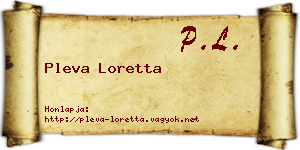 Pleva Loretta névjegykártya